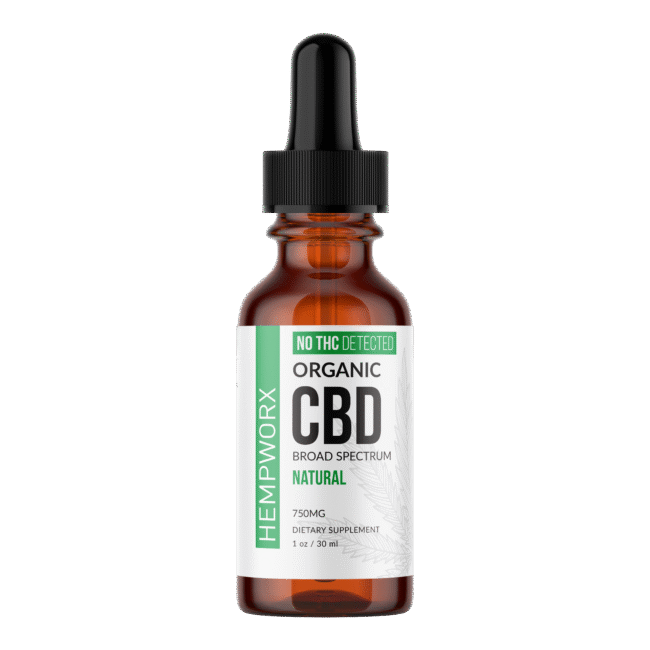 HempWorx Organic Broad-Spectrum CBD Oil 750mg – Natural Flavor