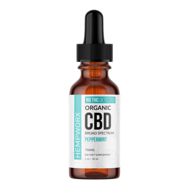HempWorx Organic Broad Spectrum Peppermint CBD Oil (750mg)
