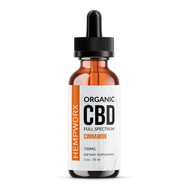 HempWorx Organic Full Spectrum CBD Oil - Cinnamon 750mg